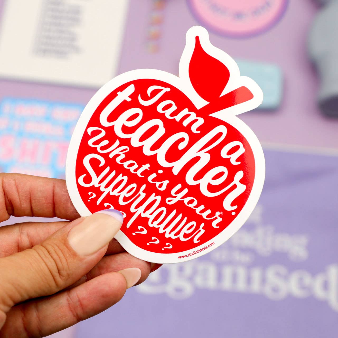 Studio Inktvis - Vente Autocollant - Autocollant « I Am A Teacher »1