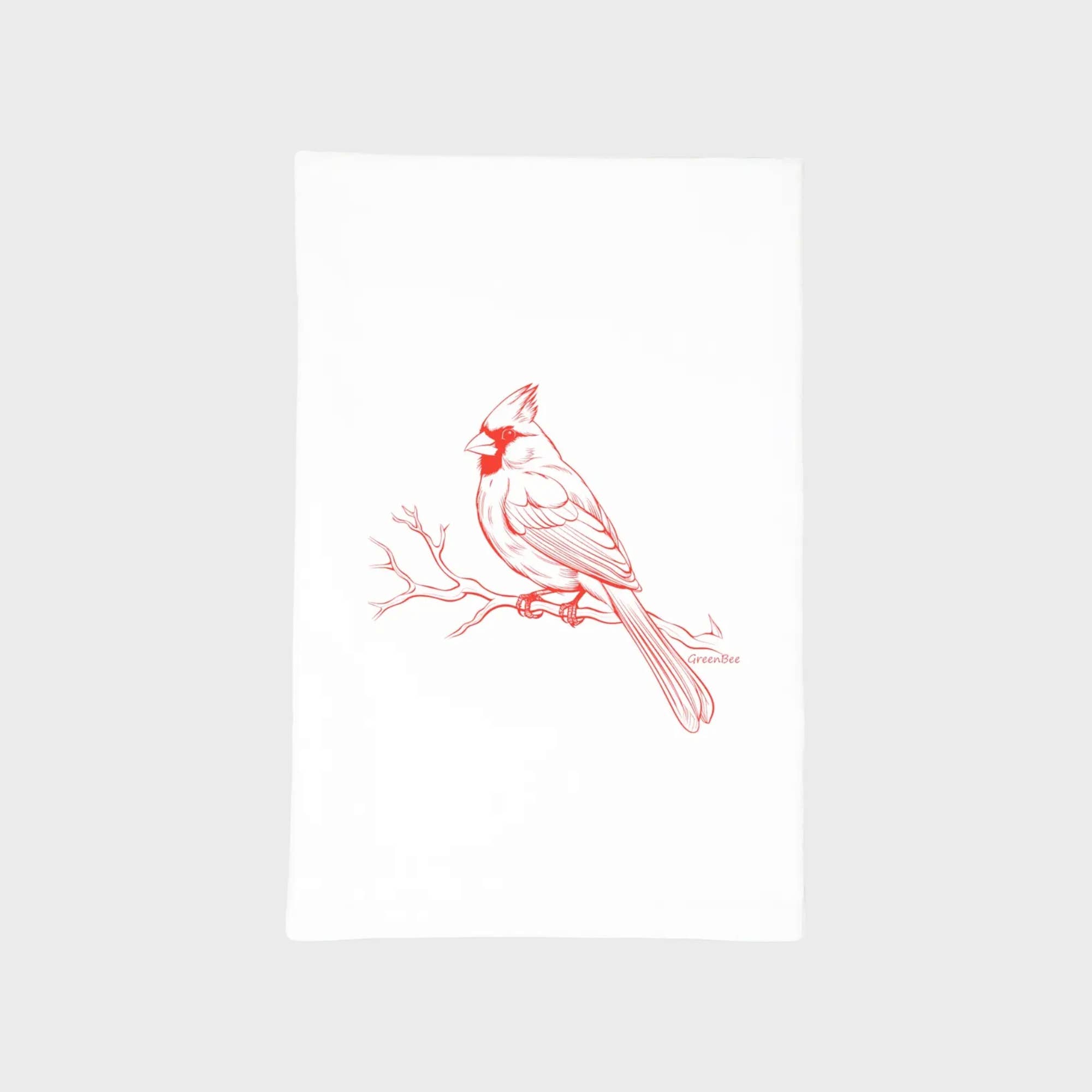 Green Bee Tea Towels - Wholesale Tea Towel - Cardinal Bird Kitchen Towel | Tea Towels | Bird Dish Towels