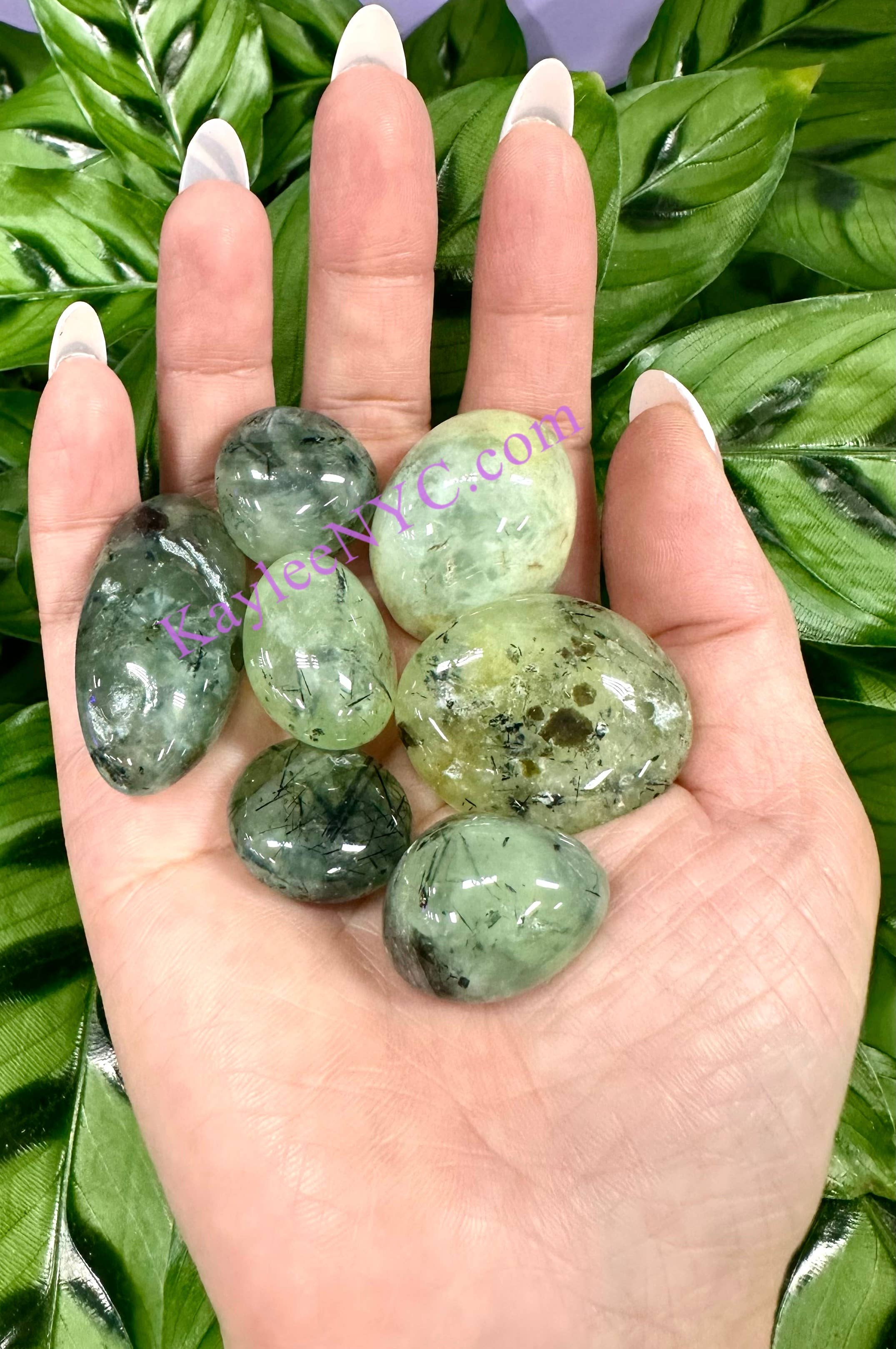 KayleeNYC - Wholesale Spiritual Stone/Crystal - 2 Lbs Natural Prehnite Tumble Healing Energy3