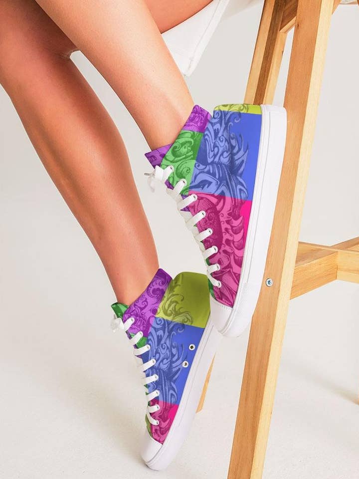 Kranium bue Kvinders Hightop lærred sko for engroshandel hos Dwayne Elliott Collection