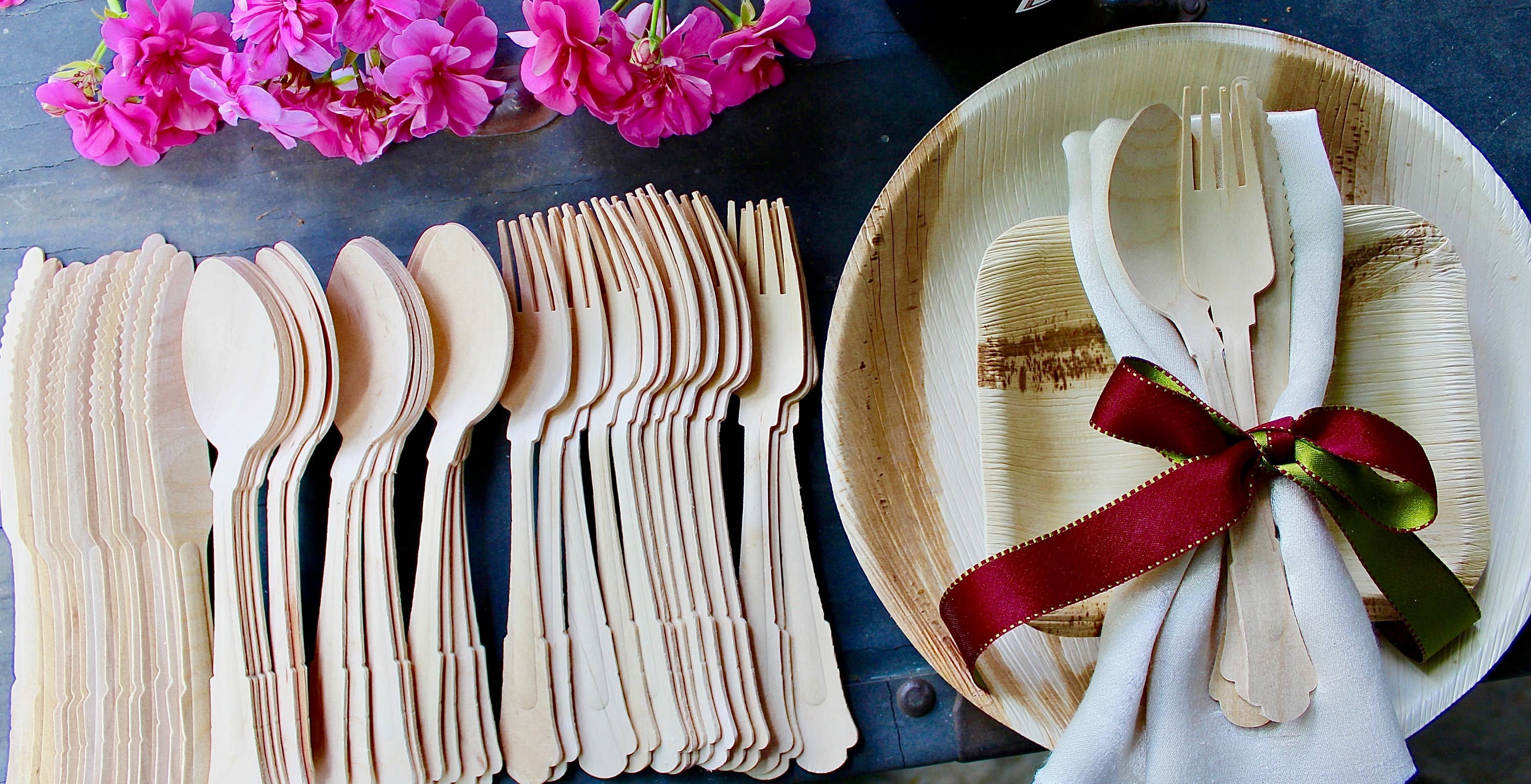 Eco Elegant Table Ware - Wholesale Assorted Cutlery Set - Disposble Wooden Cutlery Set From Birch Wood  Compostable And Biodegradable1