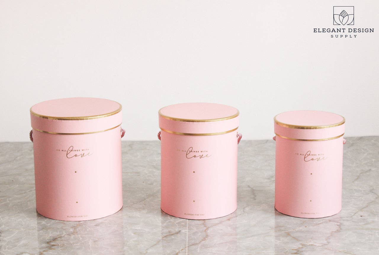 Elegant Design Supply - Wholesale Gift box - Do all things with Love Round Hat Flower Box8