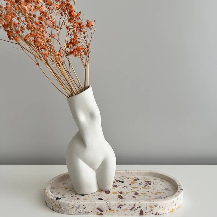 Oval bakke/Terrazzo jordtoner for engroshandel hos Atelier Annalu