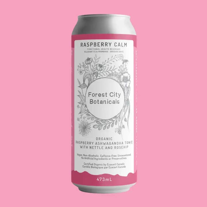 Echo Sales Canada - Wholesale Non-Alcoholic Aperitif/Mocktail - Forest City Botanicals Raspberry Calm 6x16oz/473ml cans