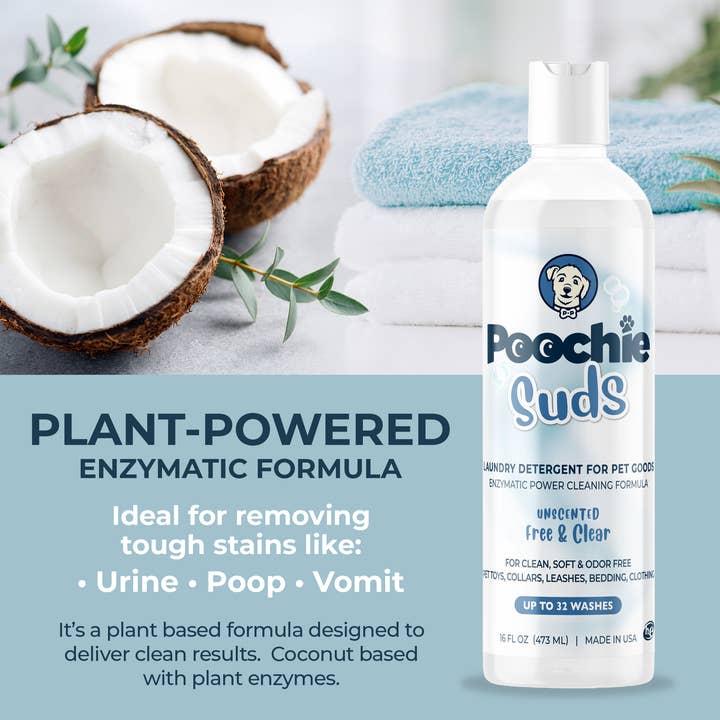 Poochie-Pets - Wholesale Pet Cleaning Supplies - Poochie Suds Pet Goods Laundry Detergent, Made in USA, 16oz7