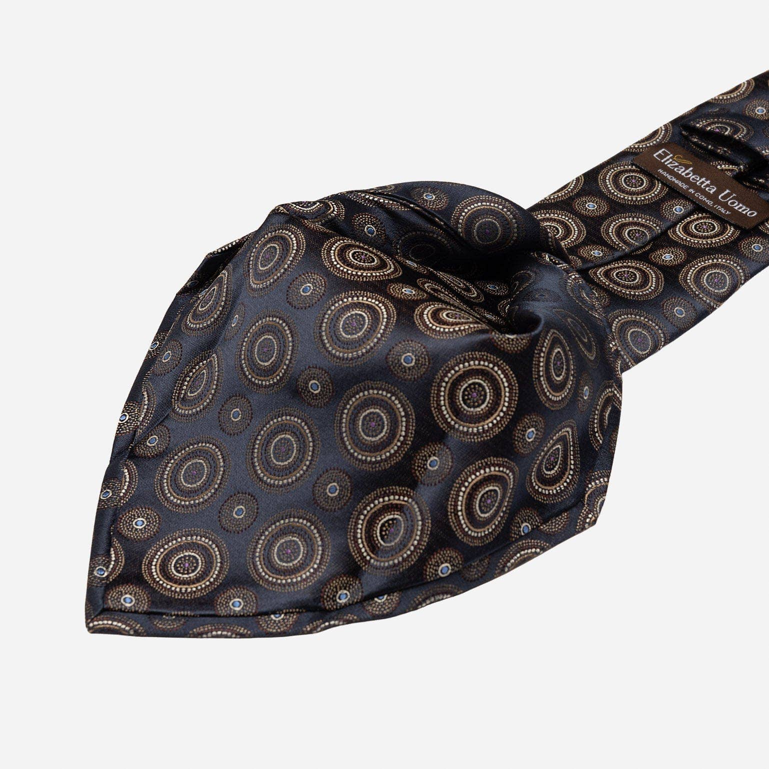 Elizabetta Made in Italy USA – wholesale Necktie – Men’s – Cefalù - Silk Jacquard Tie - Navy and Brown3