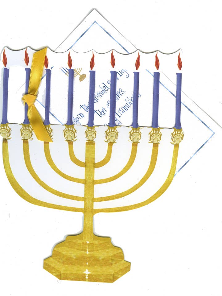 Greeting Cards - (767W- Menorah Greeting Card for wholesale by Stevie Streck Designs
