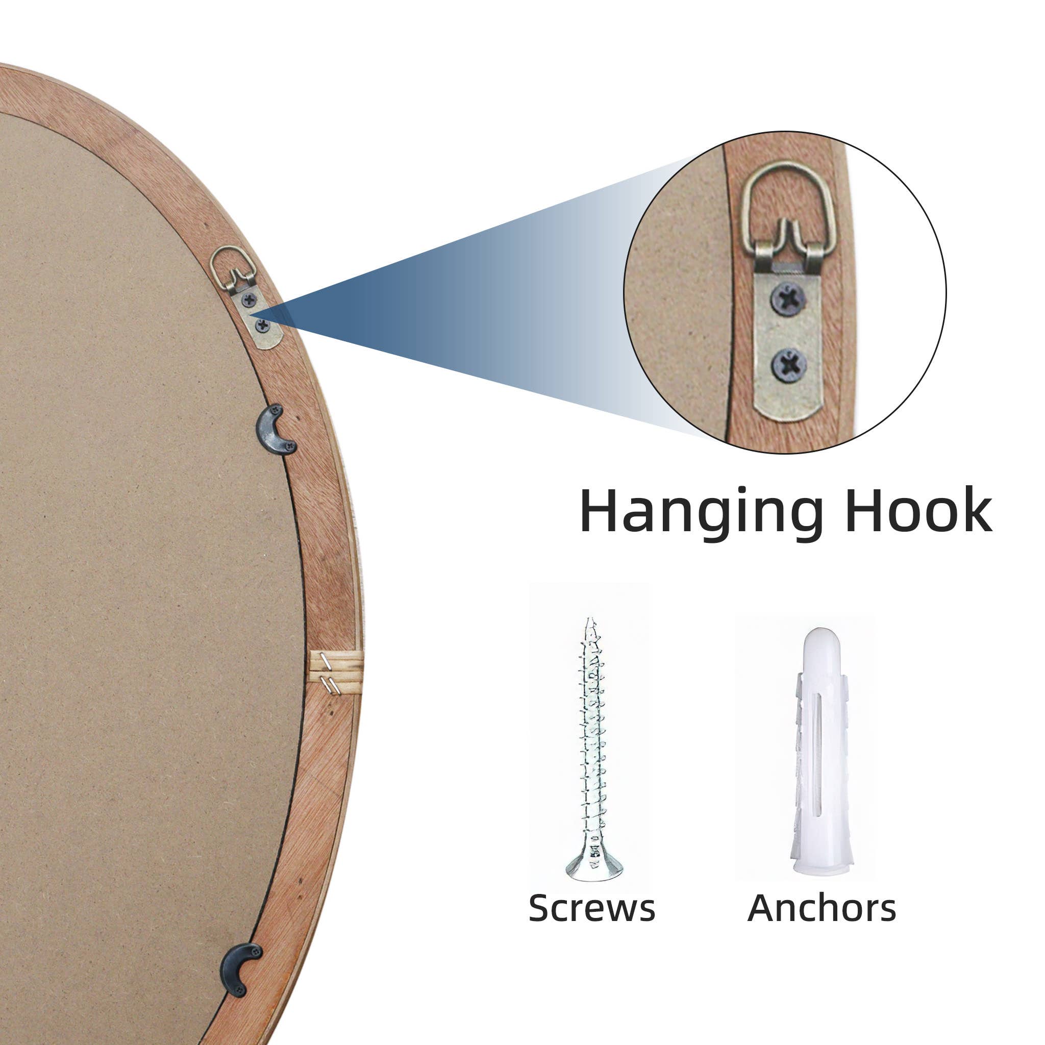 Paris Loft Inc – wholesale Wall mirror – 26 Inch Boho Oval Mirror with Beads and Rattan Decor7