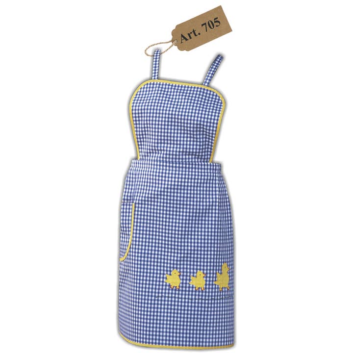 Multicolored Apron with embroidered chickens 705 for wholesale on Faire