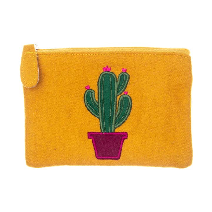 Borsa in feltro con cactus per la vendita all'ingrosso da parte di Just Trade UK