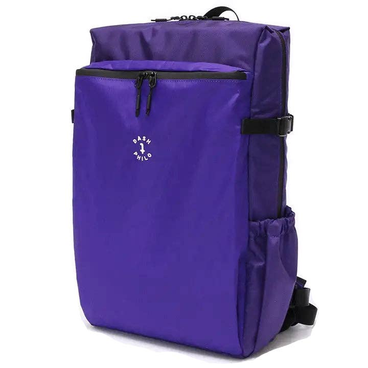 Purple square backpack with zipper for wholesale by Bomence