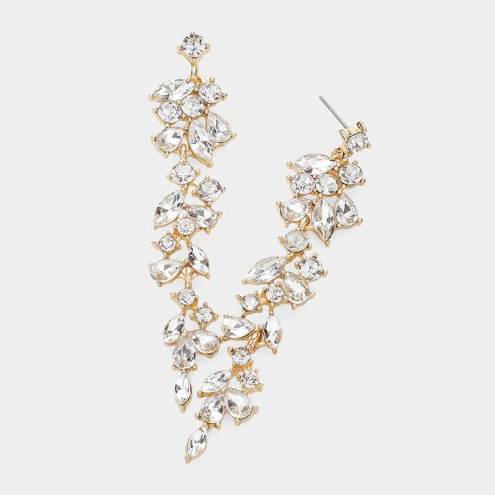 Pendientes de noche colgantes adornados con racimo de piedras redondas marquesa para venta al por mayor de Sensibling Corp.