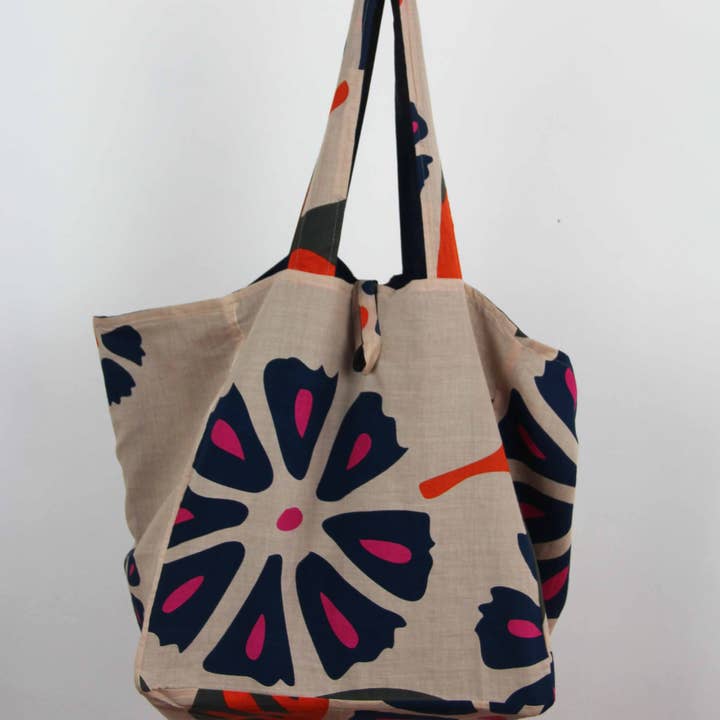 Les Belles Vagabondes – wholesale Strandväska – Upcycling bomullsväska Ecuador Orange0