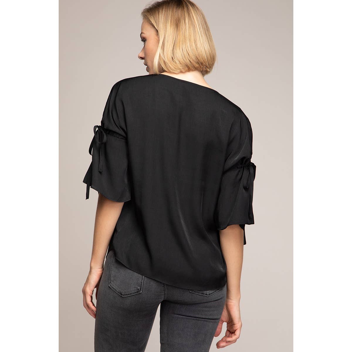 Naked Zebra Rack – wholesale Blouse – Women’s – Boat Neck Blouse With Sleeve Ties5