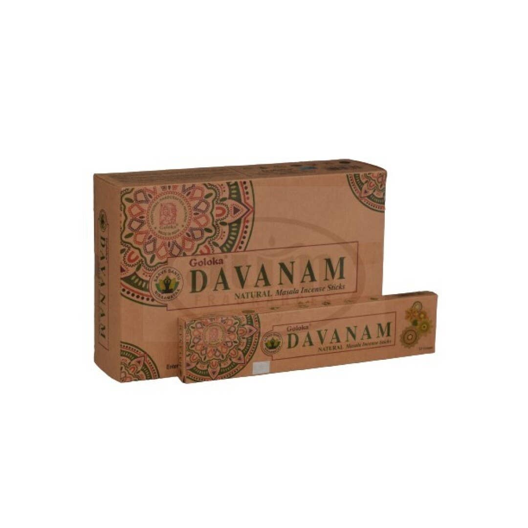 AUM Fragrances – pauzinho de incenso e pacotes florais por atacado – Incenso Goloka Organica 15g Davanam0