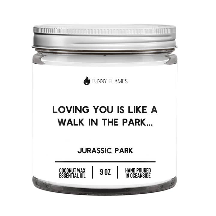 Loving You Is Like a Walk In The Park -9oz for wholesale by Funny Flames Candle Co - Les Creme