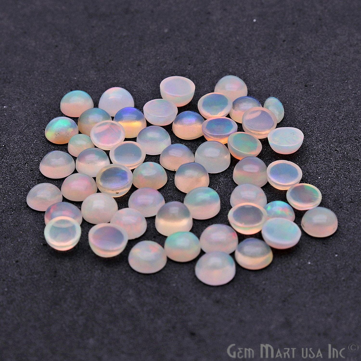 GemMartUSA - Venta al por mayor Piedras/cristales espirituales - Gema suelta de cabujón redondo de ópalo etíope natural, 4 mm, 10 unidades3