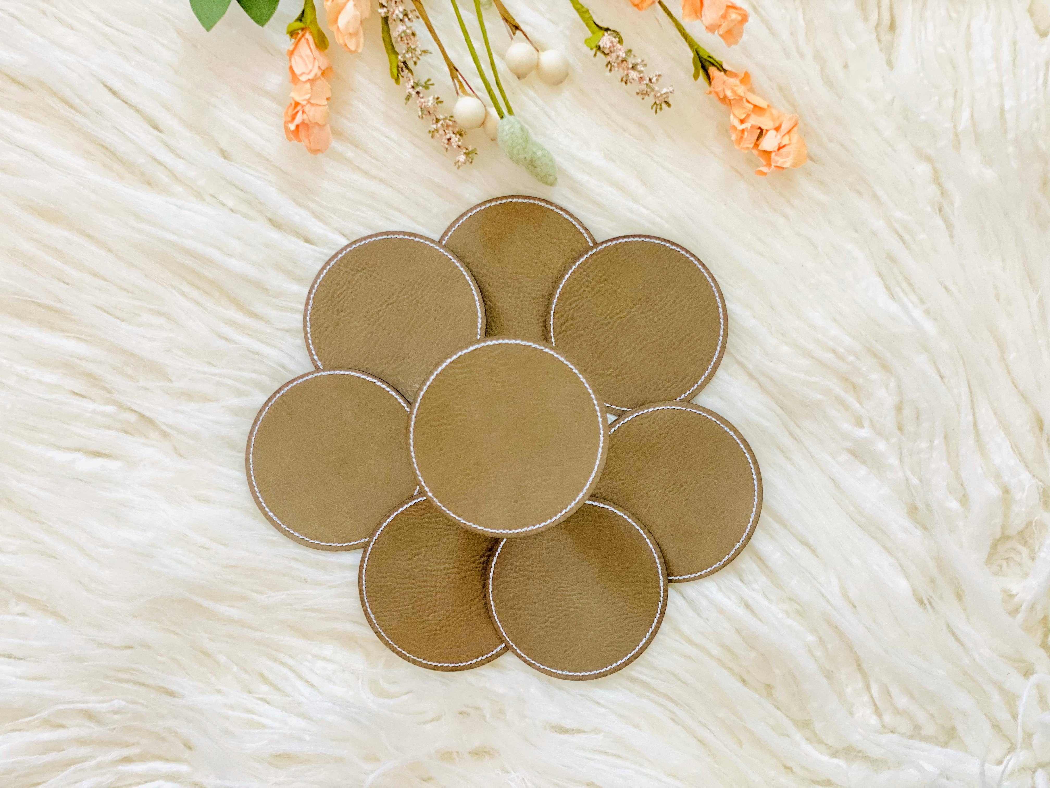 R & R Stitched - Wholesale Patch - Blank circle leather embroidered hat patch