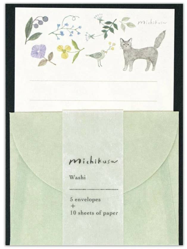 Japanese Mini Letter Set “Michikusa Herb” | Washi Paper for wholesale by 「FUNJI」In Japan