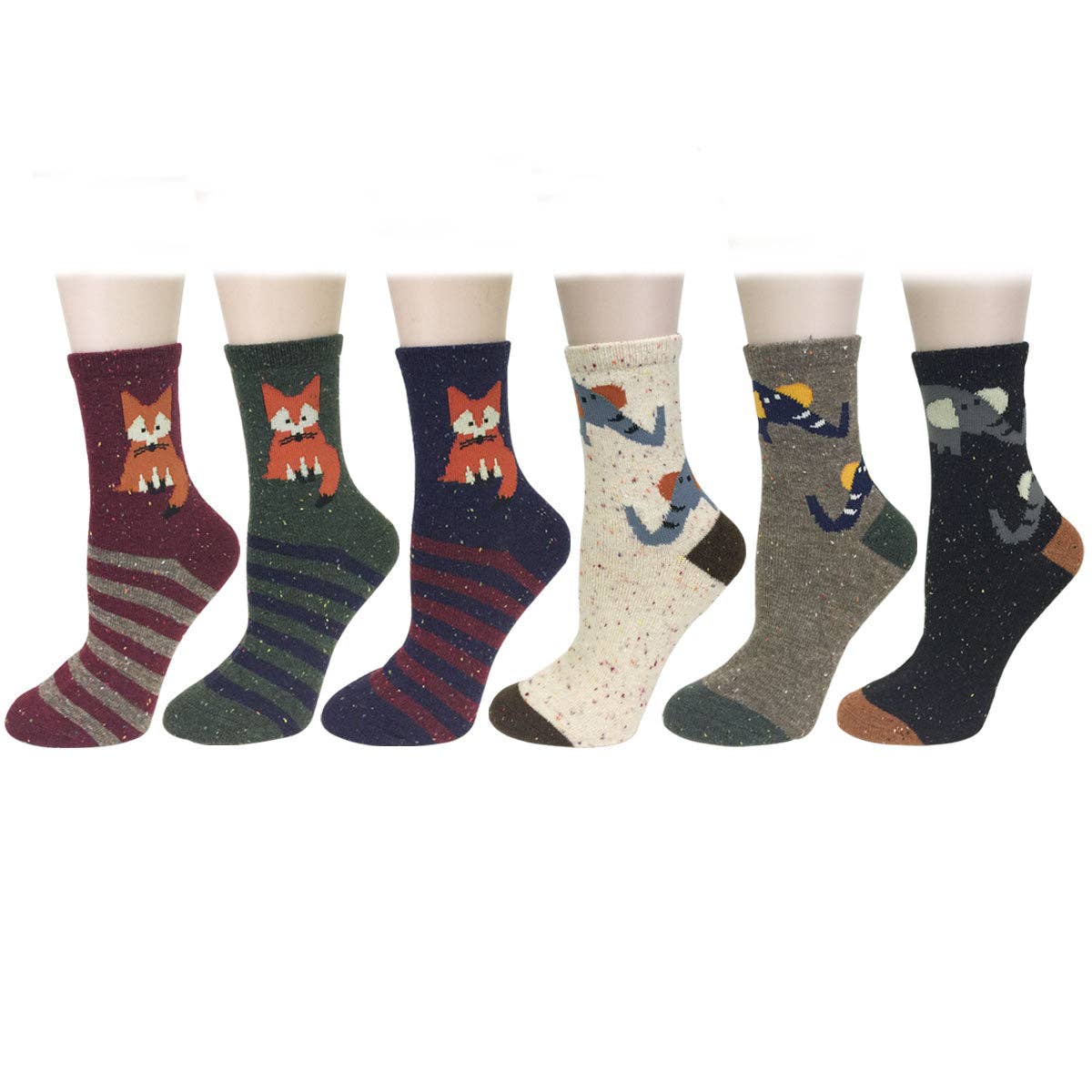 Wrapables.com - Wholesale Socks - Women's - Wrapables Thick Rabbit Hair Wool Crew Socks (Set of 6)1