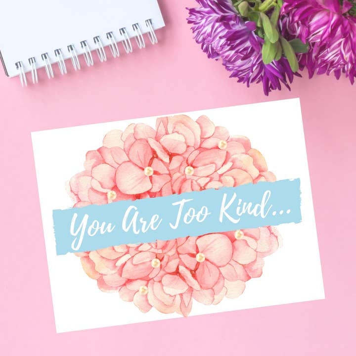 10 Card Set - You Are Too Kind Thank You Cards for wholesale by Infectious Design Co.
