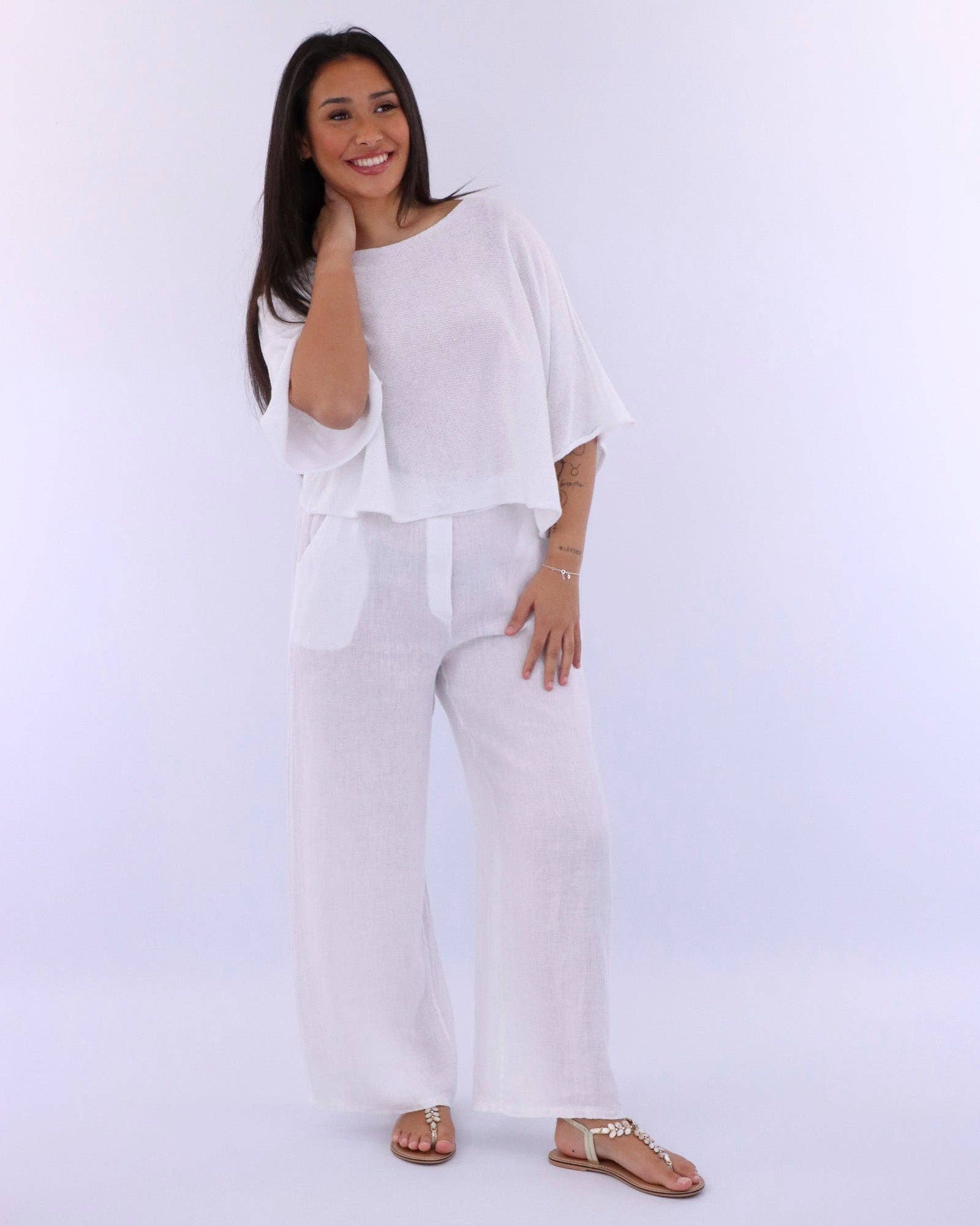 Cadenza Italy Ltd - Vendita all'ingrosso Top in maglia - Donna - Top corto a tunica in misto cotone9