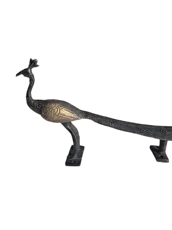 M895 Cast Bronze New Big Peacock Door Handle/Pull for wholesale by Evergreen Guardian Imports