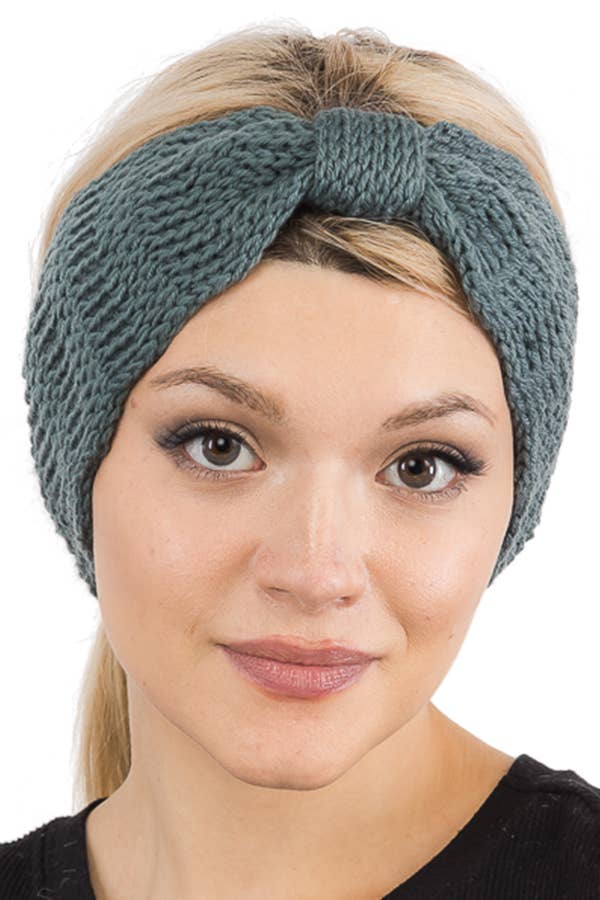 Cap Zone - Wholesale Fashion Headband - Women's - Wavy Zigzag Chevron Stockinette Stitch Ribbed Knit Head Band4