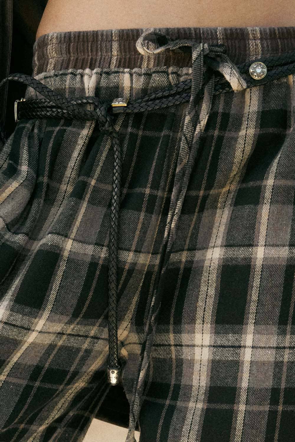 Promesa USA - Wholesale Pants - Women's - Plaid Flannel Wide-Leg Drawstring Pants1