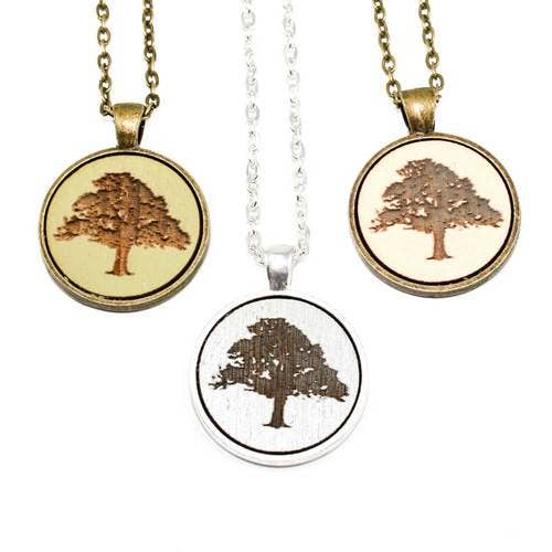 Small Cameo Pendant - Tree Oak for wholesale by Once Again Sam
