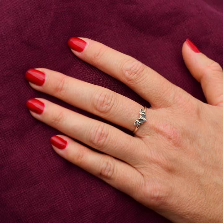 Nina Designs - Wholesale Band/Stacked Ring - Sterling Silver Bat Ring1