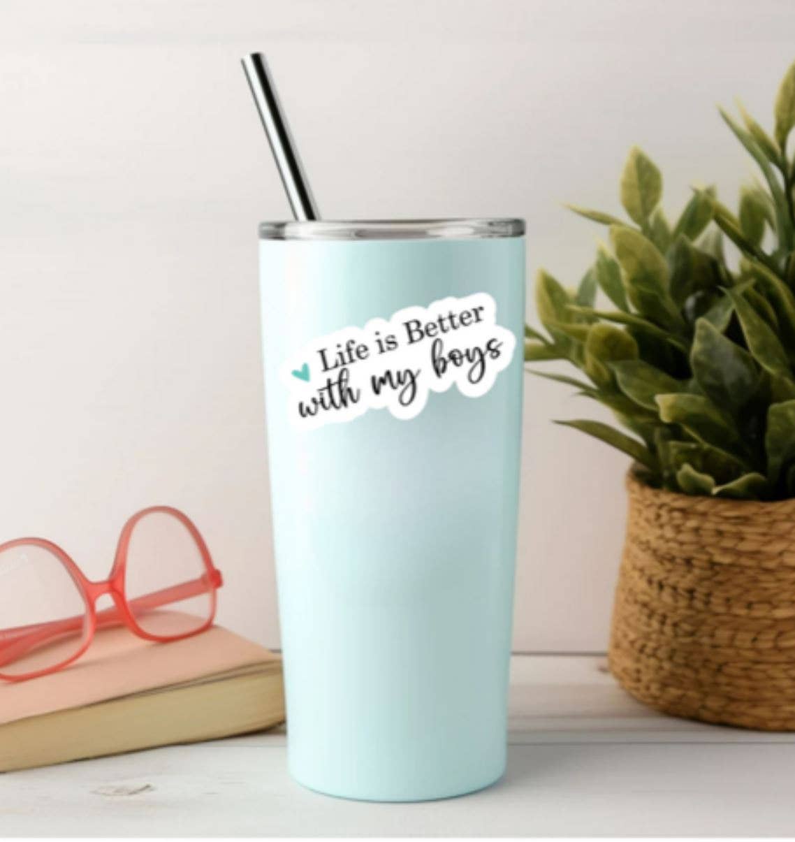 Blu Butterfly Stickers - Vente Autocollant - La vie est meilleure avec les garçons La vie est meilleure avec les filles Autocollant3