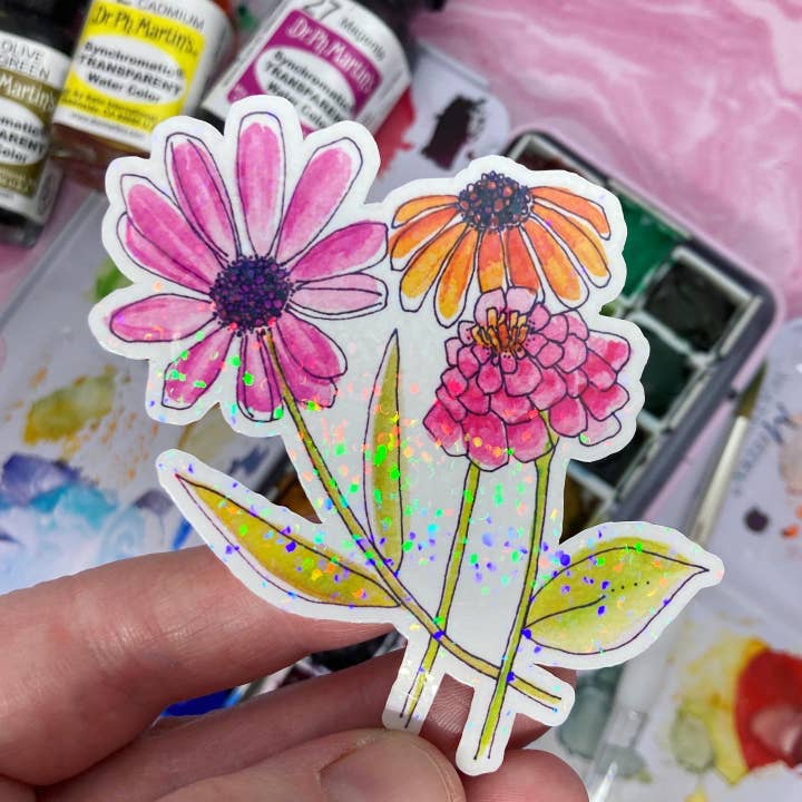 Watercolor Wildflower Sticker for wholesale by stickersbyjodi