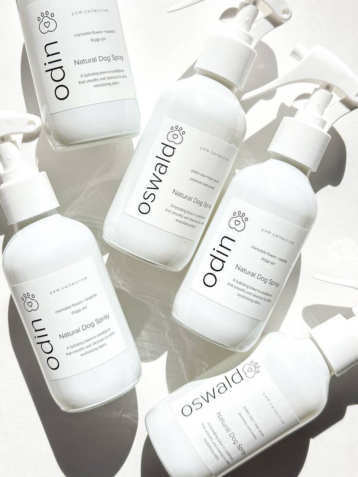 Oswald Natural Dog Spray - 4 oz rose + blue spruce for wholesale by yam collective