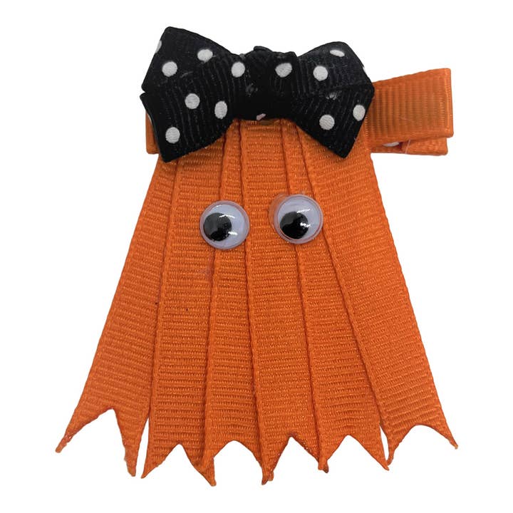 Bows For Belles, LLC - Wholesale Hair Bow - Kids - 06 Ghost Hand Crafted Halloween Ribbon Sculpture Hair Bow