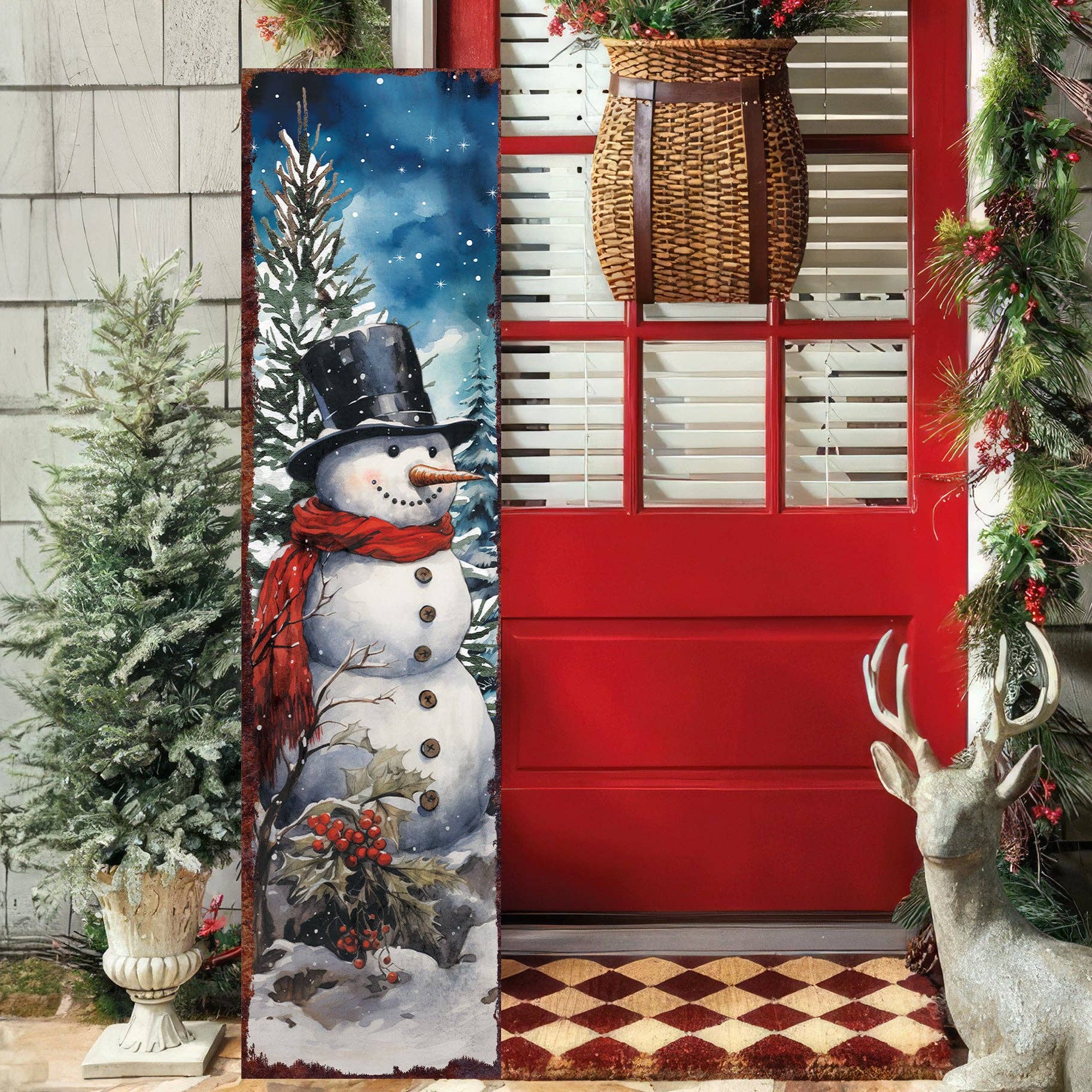 TX USA Corporation - Wholesale Christmas Wall Art - Vintage Snowman Porch Sign – Rustic Winter Christmas Decor for Outdoors7