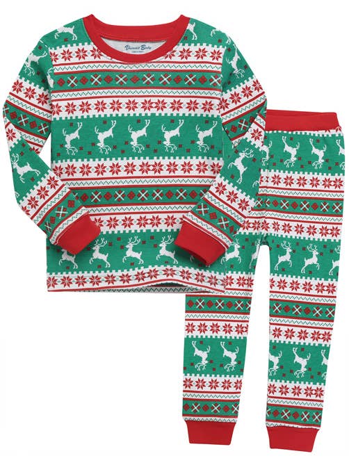Multi Colored Noel Green Red Family Men Christmas Long Sleeve PJs for wholesale on Faire