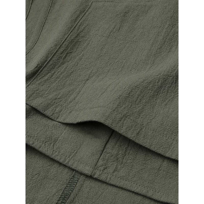 UZ Wholesale Store - Vente Salopette – femme - Combinaison unie à boutons en lin et coton, style large à col licou6