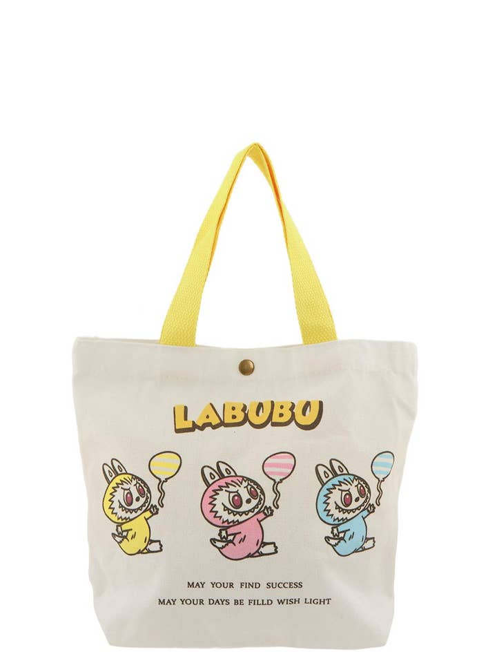 GREEN CARTOON CHARACTER CANVAS MINI TOTE BAG for wholesale by anbfashion