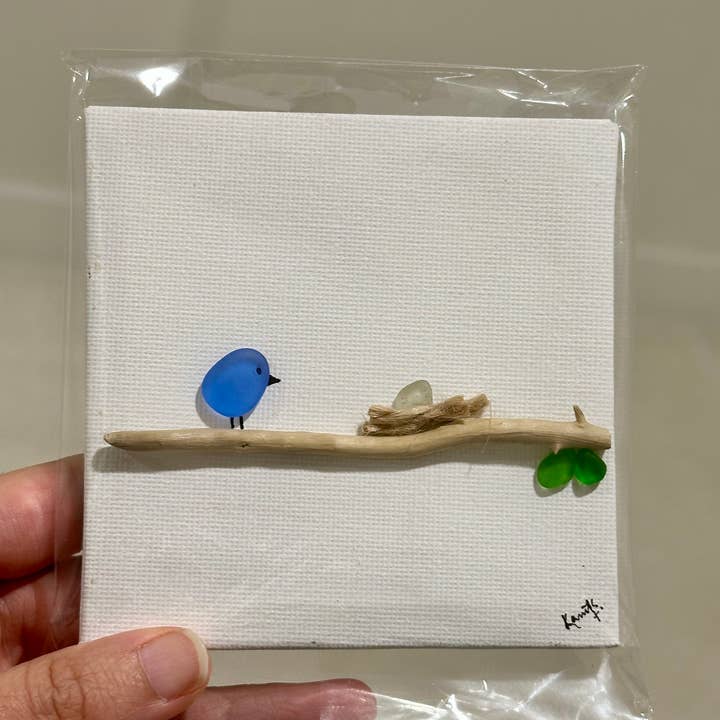 Arte en miniatura 3D con caballete, arte en cristal marino diminuto, arte con guijarros para venta al por mayor de Craftify Mom