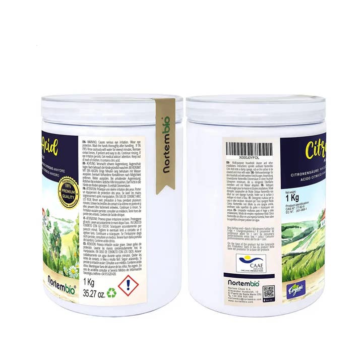 Ácido Cítrico Ecológico 1 Kg. Ácido Cítrico Anhidro para venta al por mayor de NORTEM BIOTECHNOLOGY GROUP