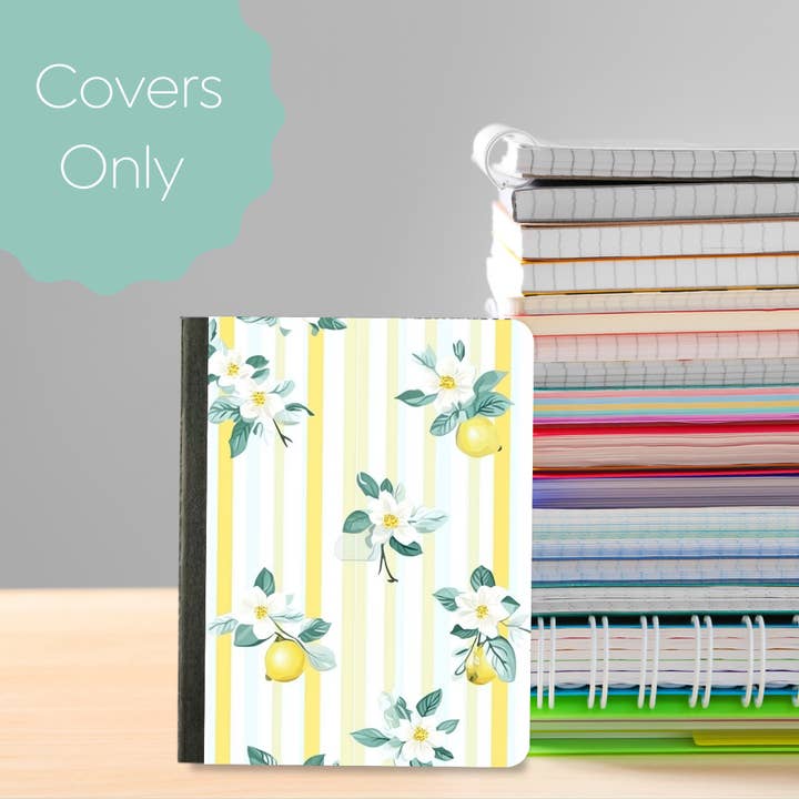 Lemon Yellow Stripes-Mini Composition Notebook Cover for wholesale by Oily Graphic Creations