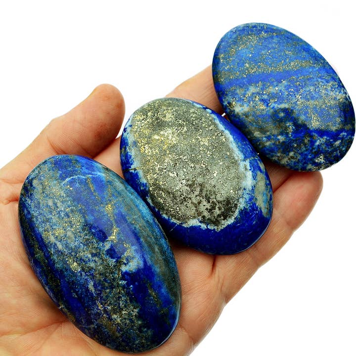 Lapis Lazuli Palm Stone (45mm - 80mm) A Quality for wholesale by Kaia & Crystals