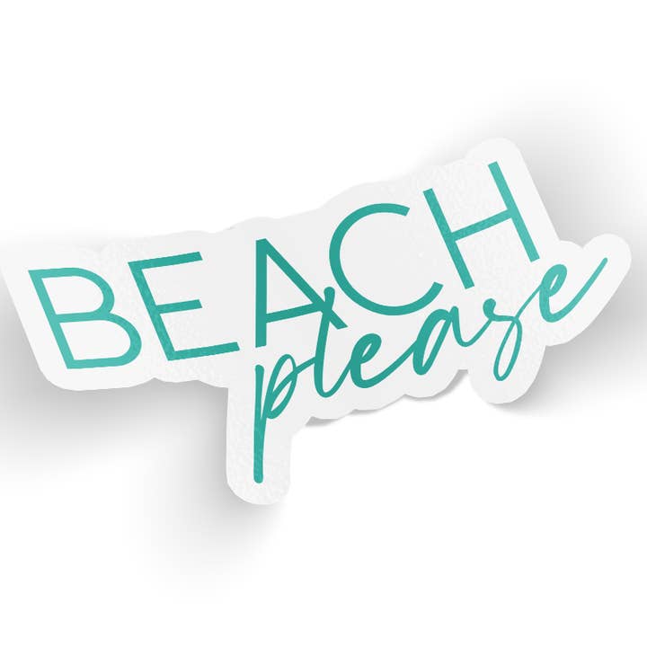 Autocollant Plage Please pour la vente par Quotable Life