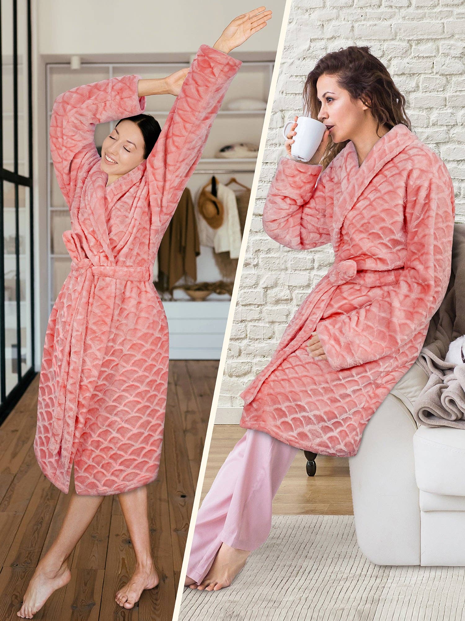 Pavilia - Wholesale Badjas - Dames - Dameskamerjas met geschulpte patroon16