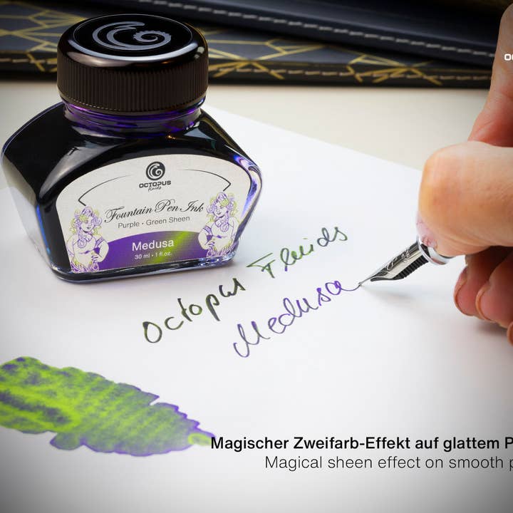 Octopus Concept GmbH – Engroshandel Skriveblæk – Sheen Medusa lilla fyldepenblæk 30 ml2