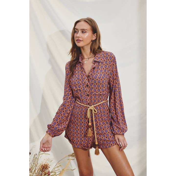Sun Daze Collared Romper for wholesale by Dress Forum
