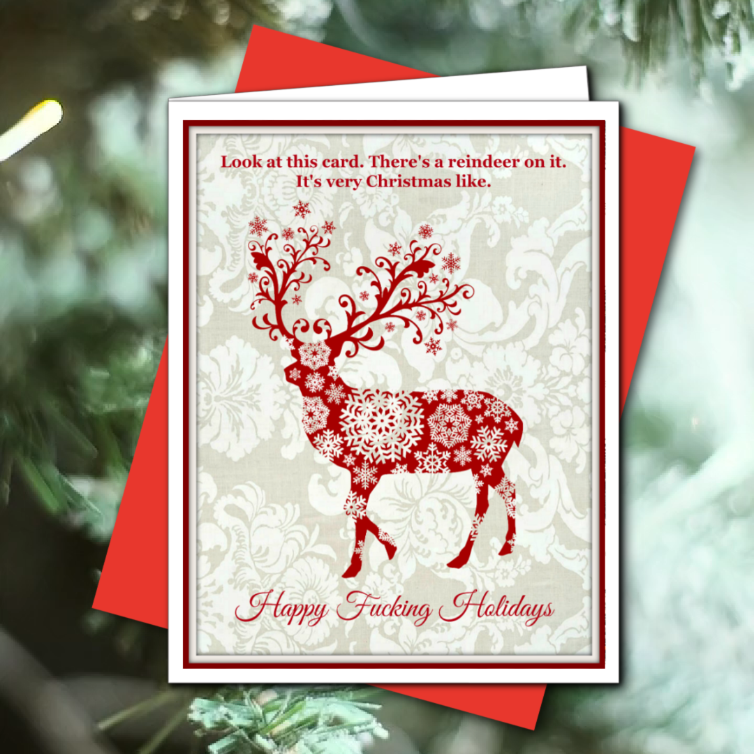 Ümlaut Brooklyn - Vendita all'ingrosso Biglietti di auguri di Natale - Happy Fucking Holidays - Biglietto di auguri natalizio1
