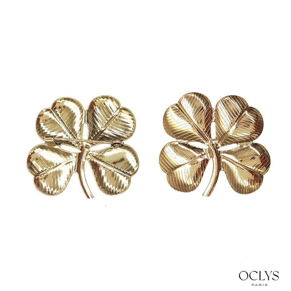 Oclys - Wholesale Brooch - Ginki stainless steel clover brooch0