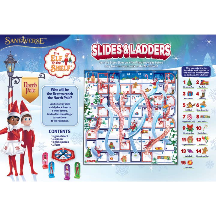 Masterpieces Puzzles - Wholesale Board Game - Elf on the Shelf - Slides and Ladders Board Game